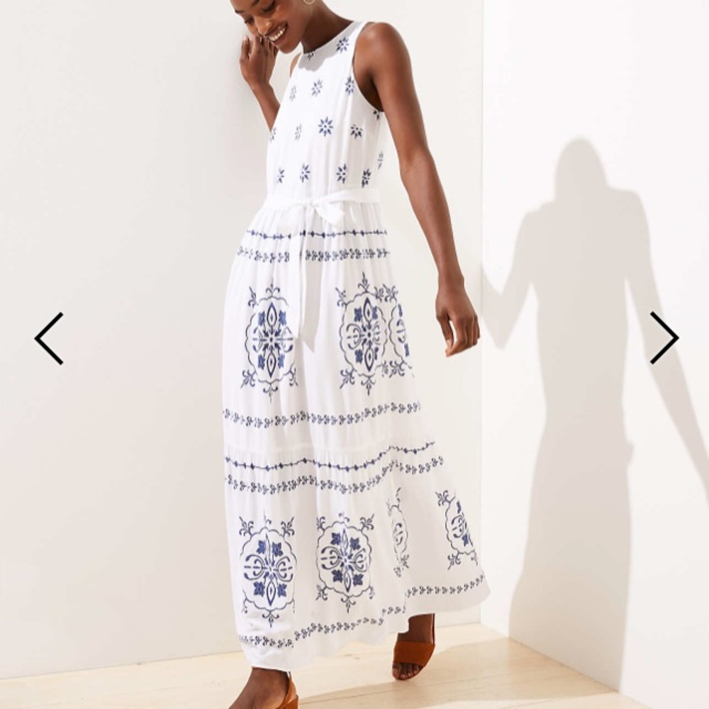 NWOT Loft Mosaic Tiered Maxi Dress